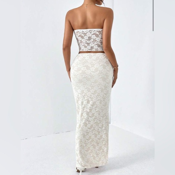 SHEIN Strapless White Two Piece Set - Picture 2 of 7